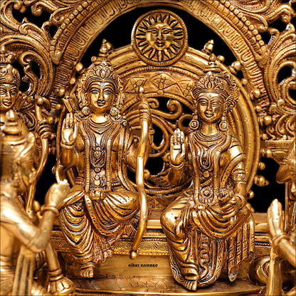 Solid Brass Ram Parivar with Singhasan Idol - 23 inches