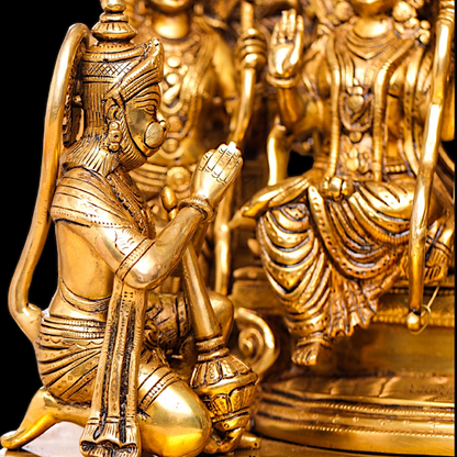 Solid Brass Ram Parivar with Singhasan Idol - 23 inches