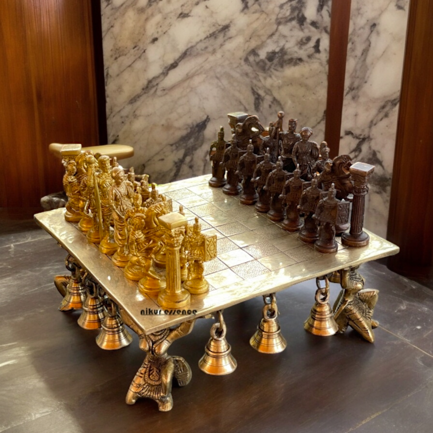 Brass Chess Board Game - 9.5 Inches