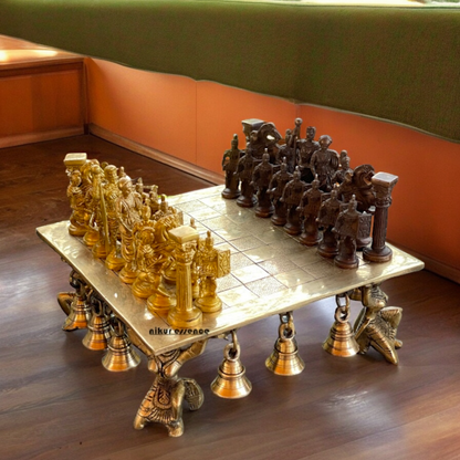 Brass Chess Board Game - 9.5 Inches