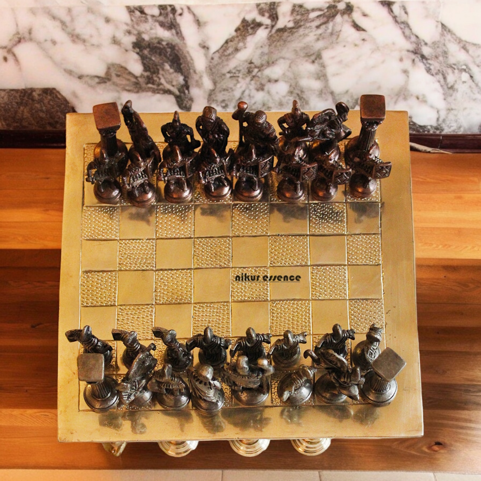 Brass Chess Board Game - 9.5 Inches