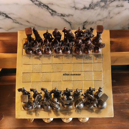 Brass Chess Board Game - 9.5 Inches