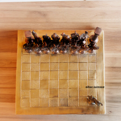 Brass Chess Board Game - 9.5 Inches