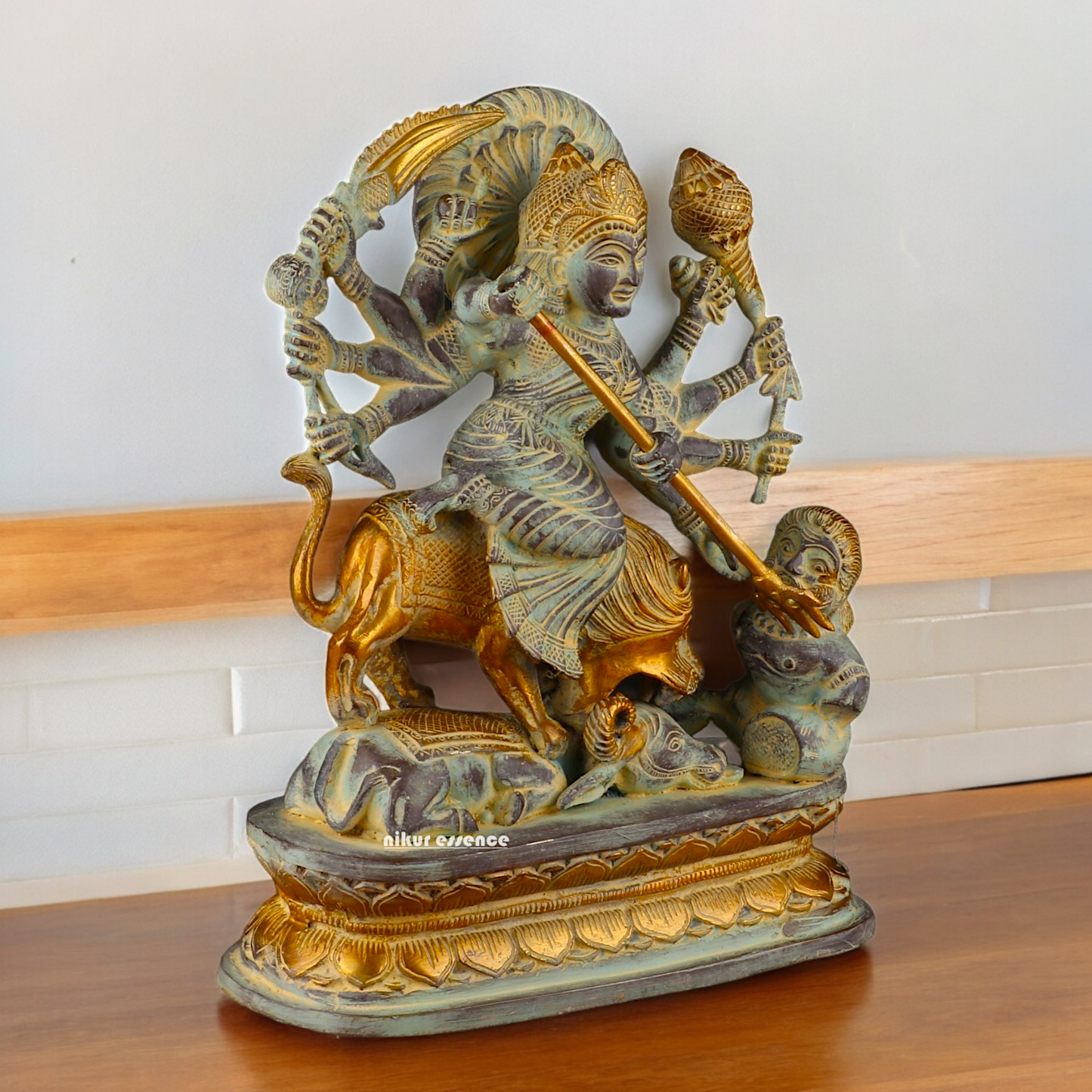 Buy Mahishasura Durga Brass Statue - 12.992 inches