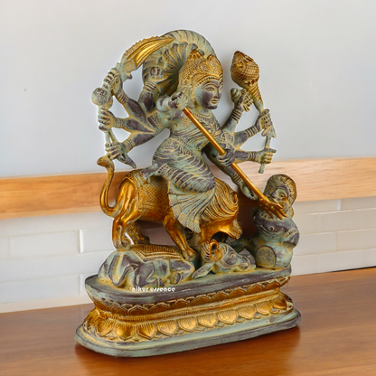 Buy Mahishasura Durga Brass Statue - 12.992 inches