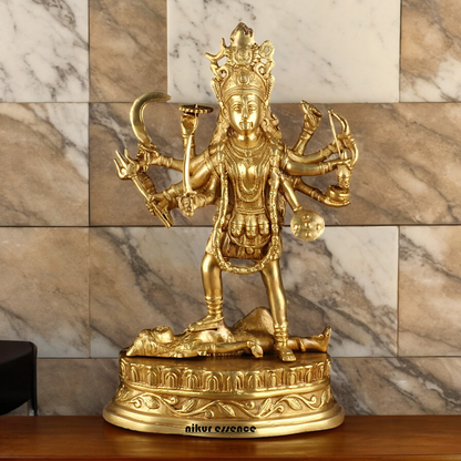 Solid Brass Kali Maa Statue - 15 Inches