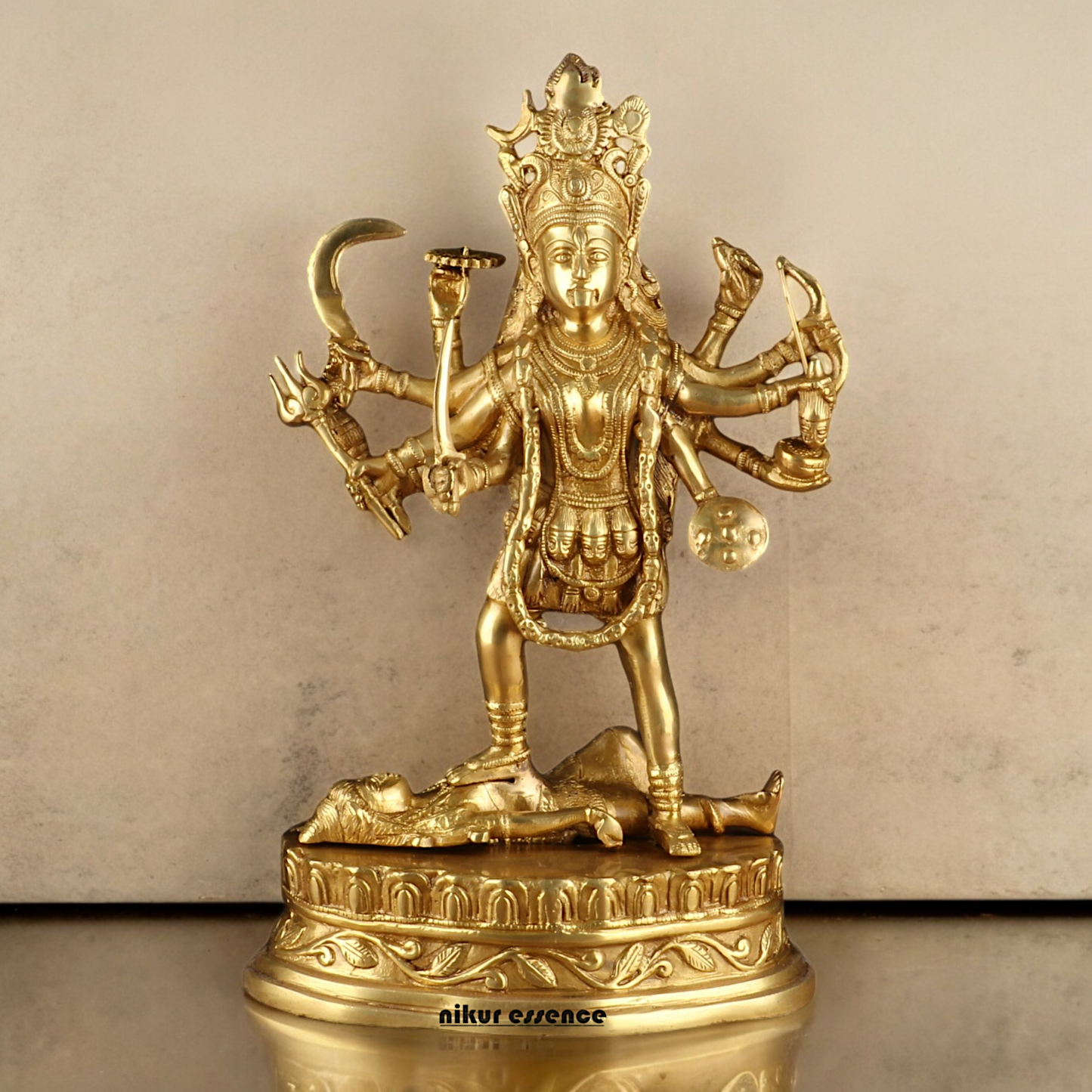 Solid Brass Kali Maa Statue - 15 Inches