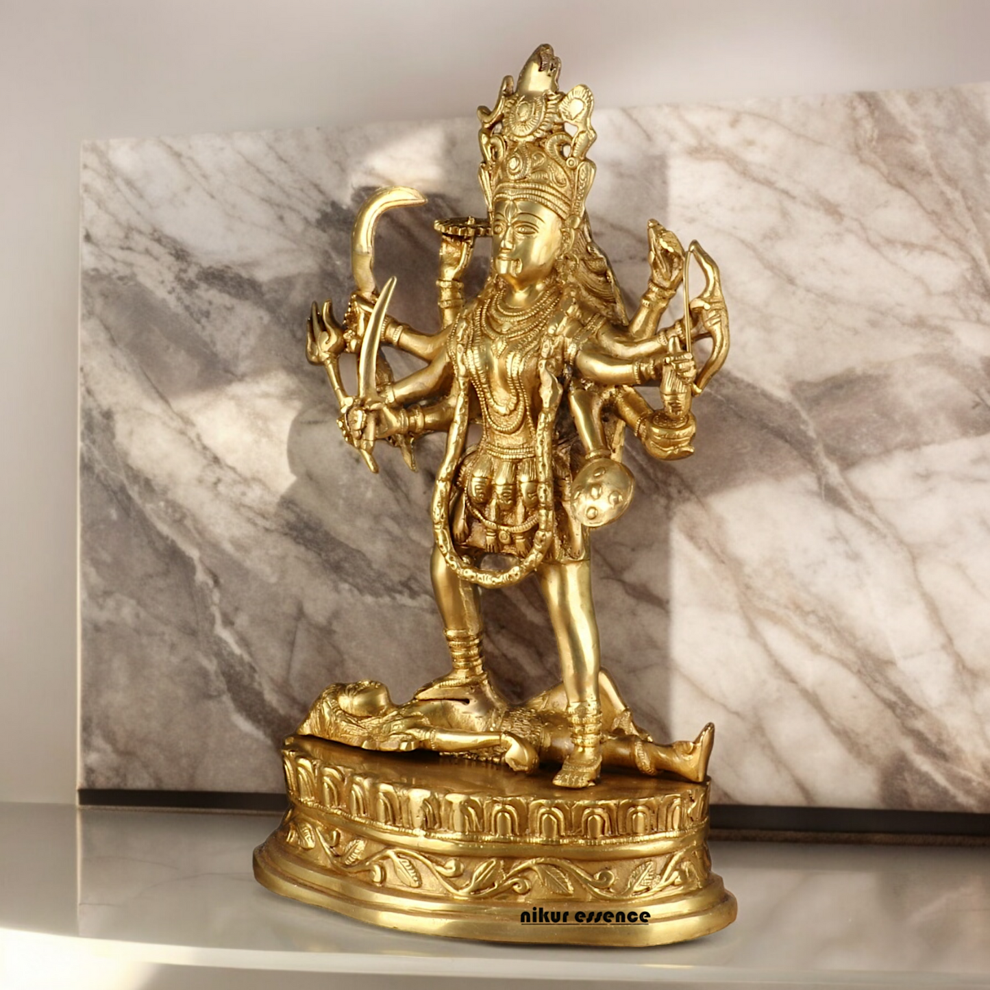 Solid Brass Kali Maa Statue - 15 Inches