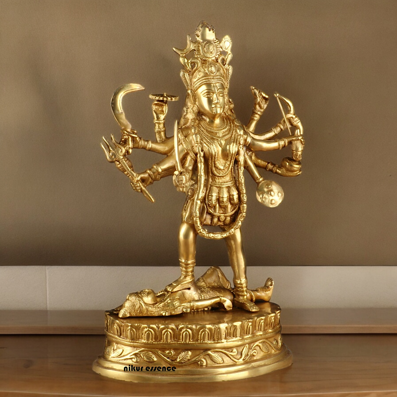 Solid Brass Kali Maa Statue - 15 Inches