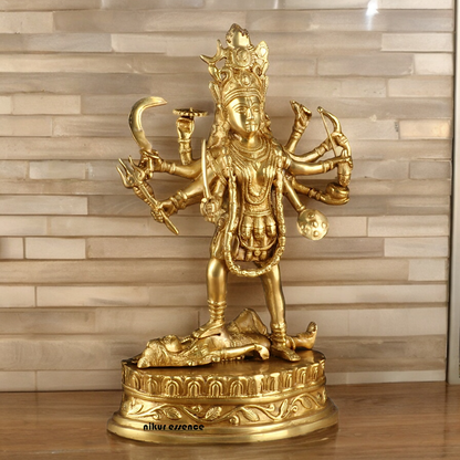 Solid Brass Kali Maa Statue - 15 Inches