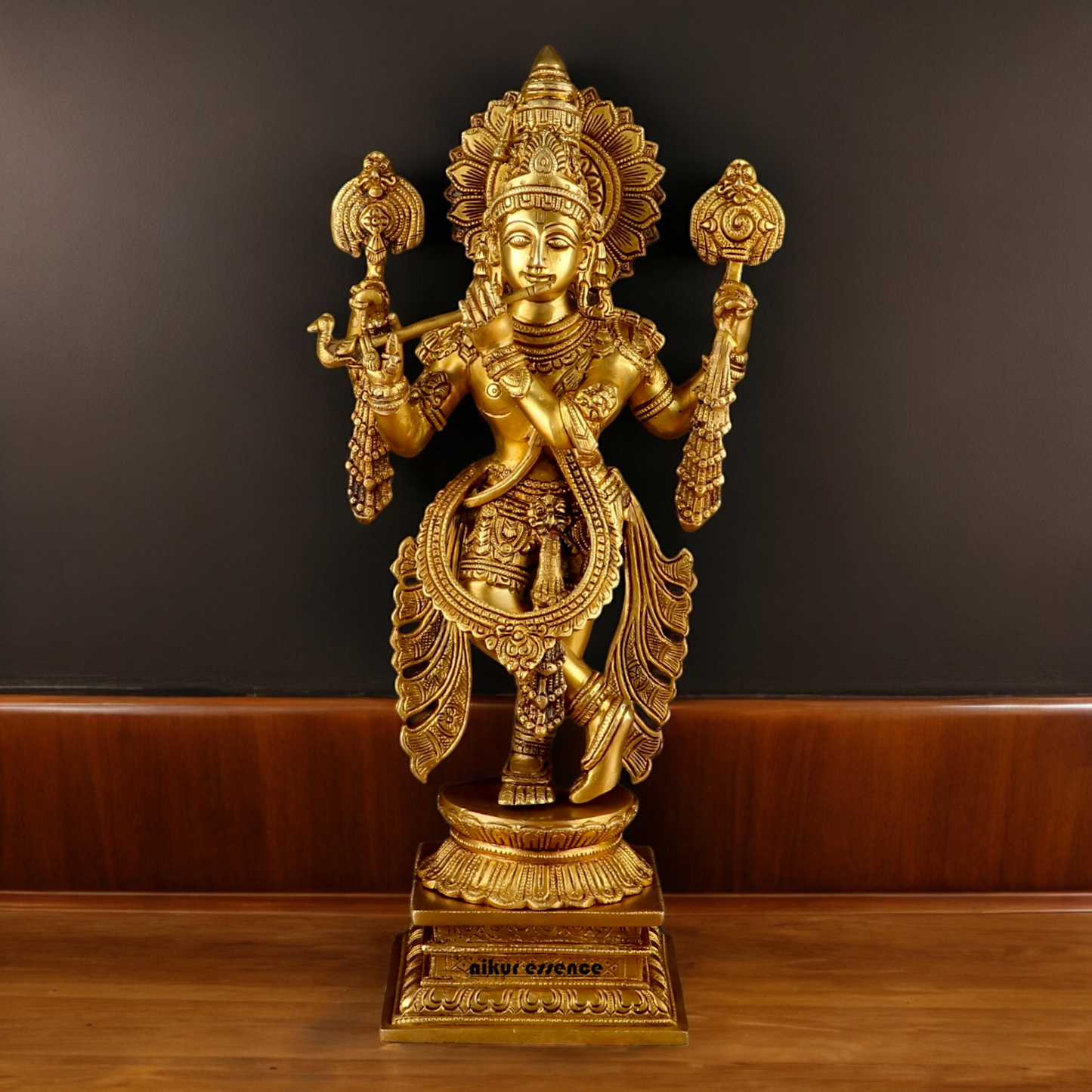 Buy Solid Brass Krishna Standing large Statue- 20 inches