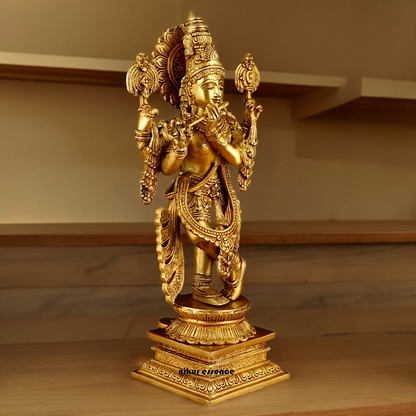 Buy Solid Brass Krishna Standing large Statue- 20 inches