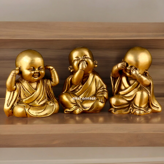 Shop Brass Baby Laughing Buddha Monk idol - 5 inches Nikuressence Artistic Home Decor Baby Laughing Buddha decor Baby Laughing Buddha idol Baby Laughing Buddha statue brass decor items brass decoration brass decoratives brass figurine home decor brass home decor Buy Baby Laughing Buddha home decor buddha statues Online Baby Laughing Buddha Solid Brass Baby Laughing Buddha idol