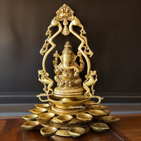 Brass Ganesh Vinayaka Diya - 12.5 inches