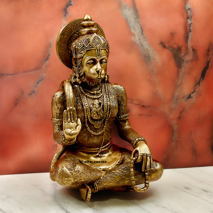 Pure Brass Hanuman Blessing Idol - 28 cm Idols Nikuressence