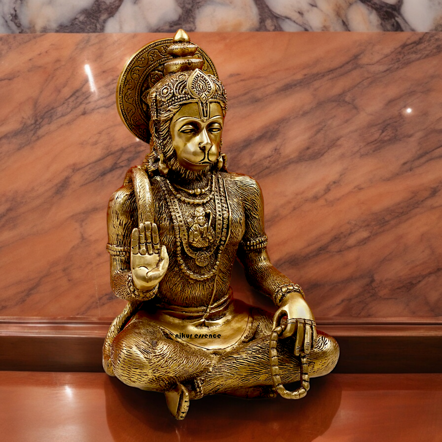 Pure Brass Hanuman Blessing Idol - 28 cm Idols Nikuressence