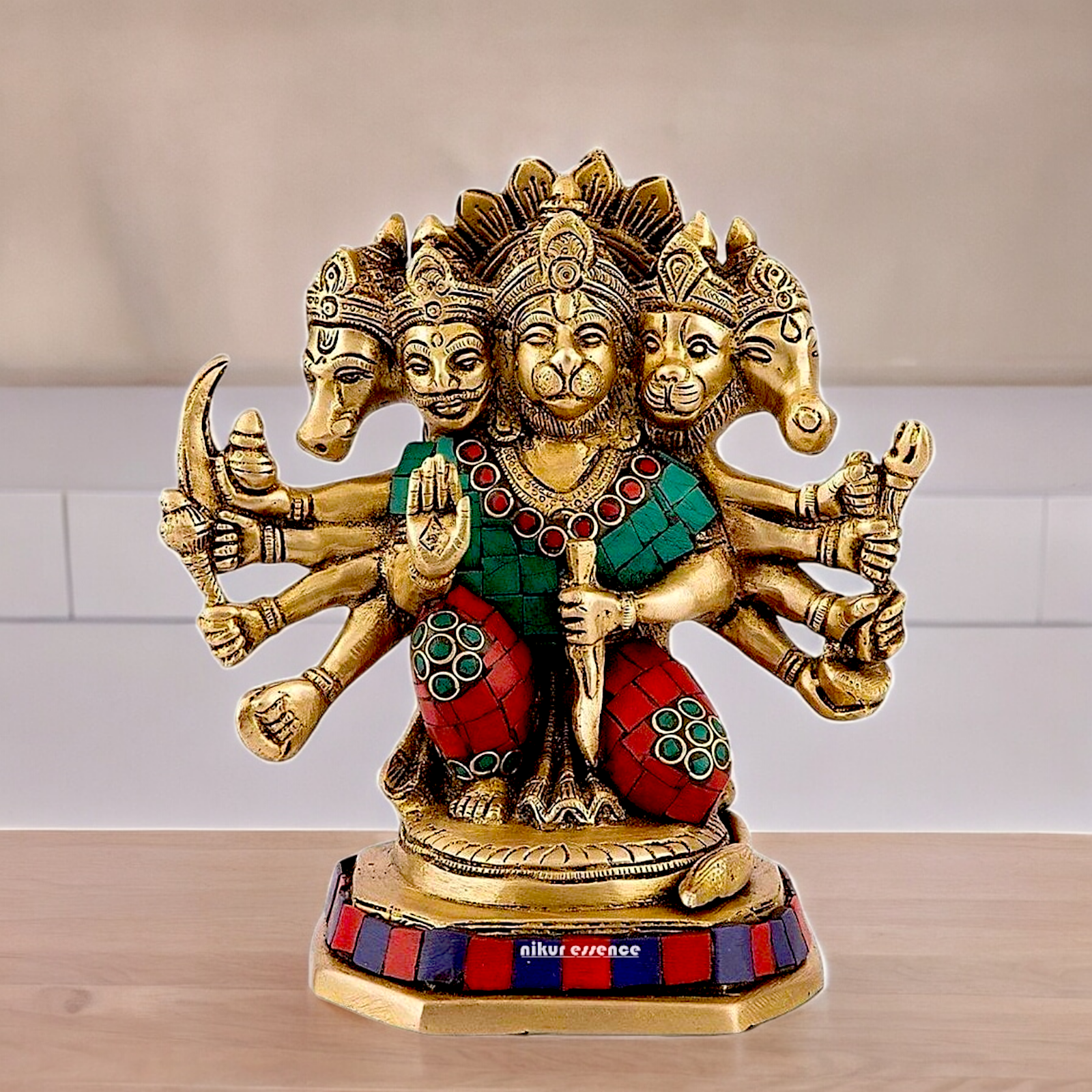 Buy Online Panchmukhi Hanuman with Stone work Idol - 17 cm Idols Nikuressence