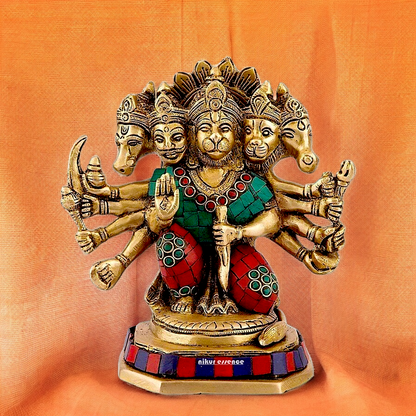 Buy Online Panchmukhi Hanuman with Stone work Idol - 17 cm Idols Nikuressence