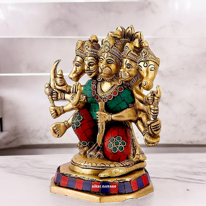 Buy Online Panchmukhi Hanuman with Stone work Idol - 17 cm Idols Nikuressence