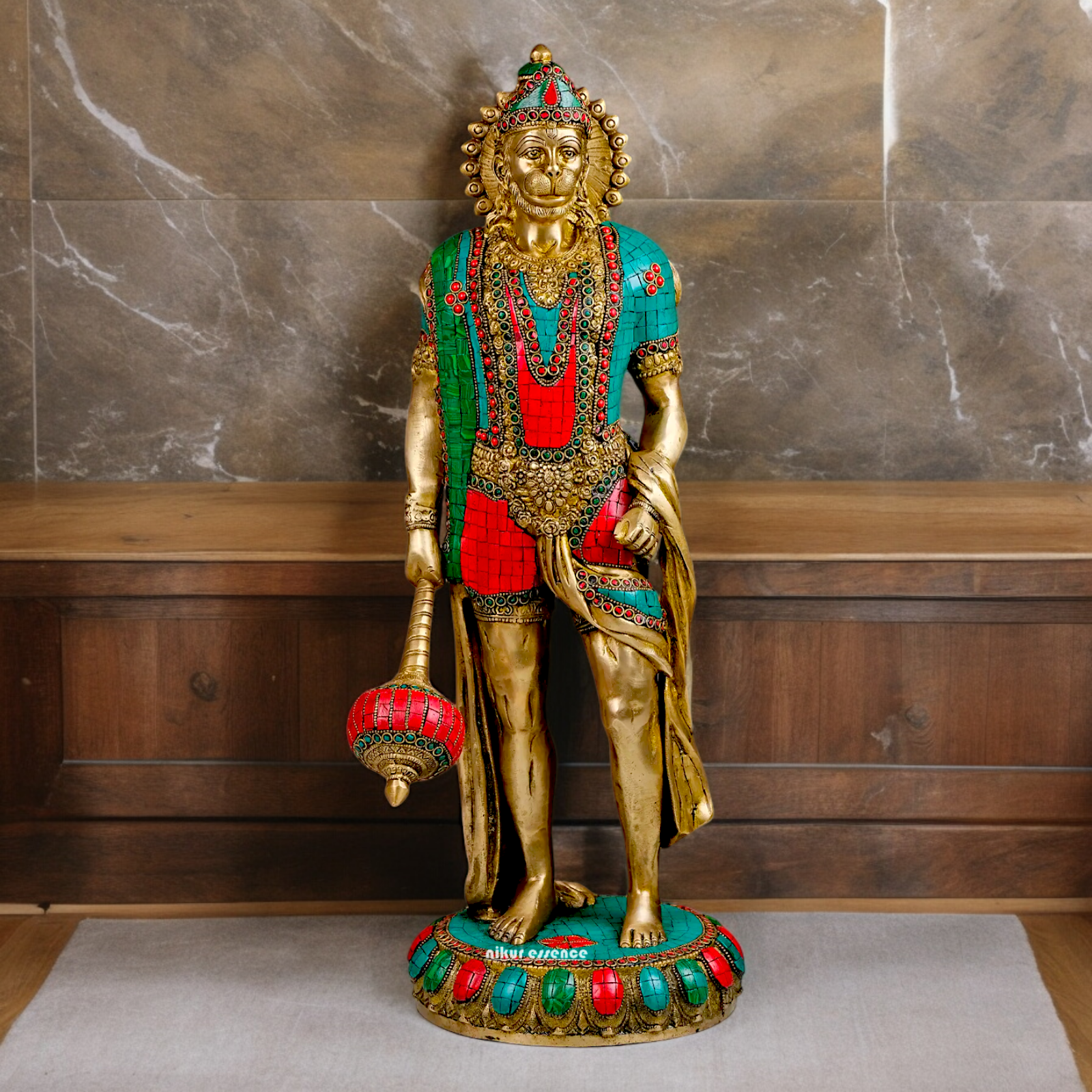 Buy Beautiful Hanuman Standing with Stone Work Idol - 58.5 cm height Idols Nikuressence