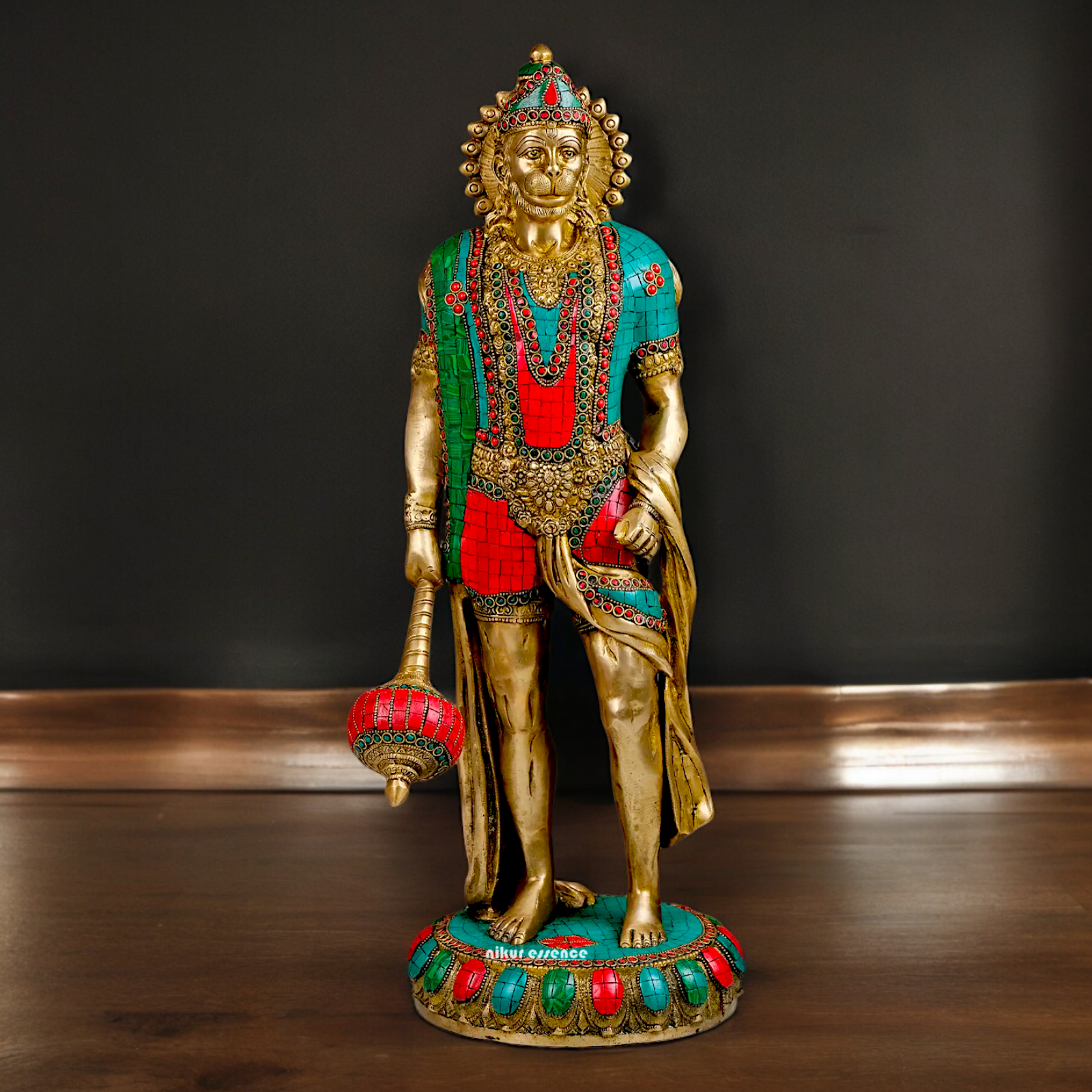 Buy Beautiful Hanuman Standing with Stone Work Idol - 58.5 cm height Idols Nikuressence