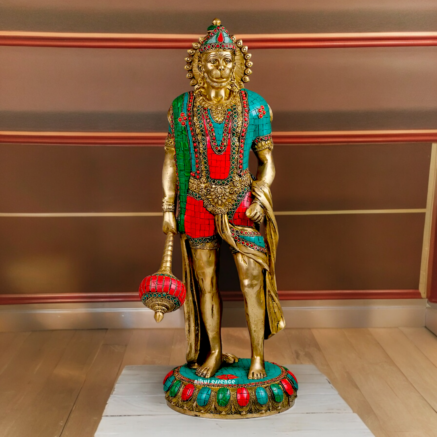 Buy Beautiful Hanuman Standing with Stone Work Idol - 58.5 cm height Idols Nikuressence