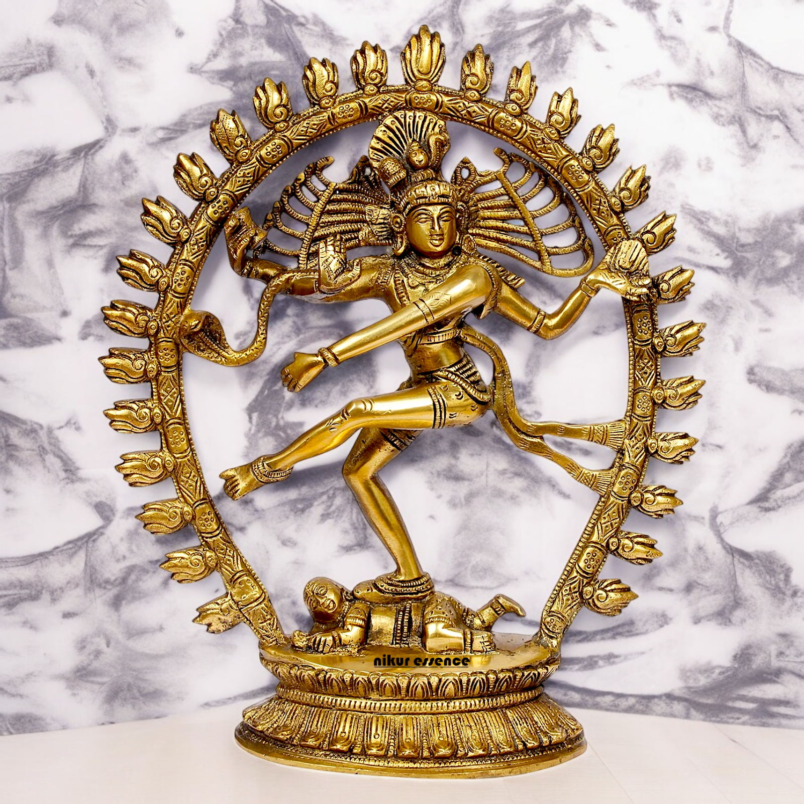 Solid Brass Natraja Shiva Dance Idol - 12 inches Idols Nikuressence