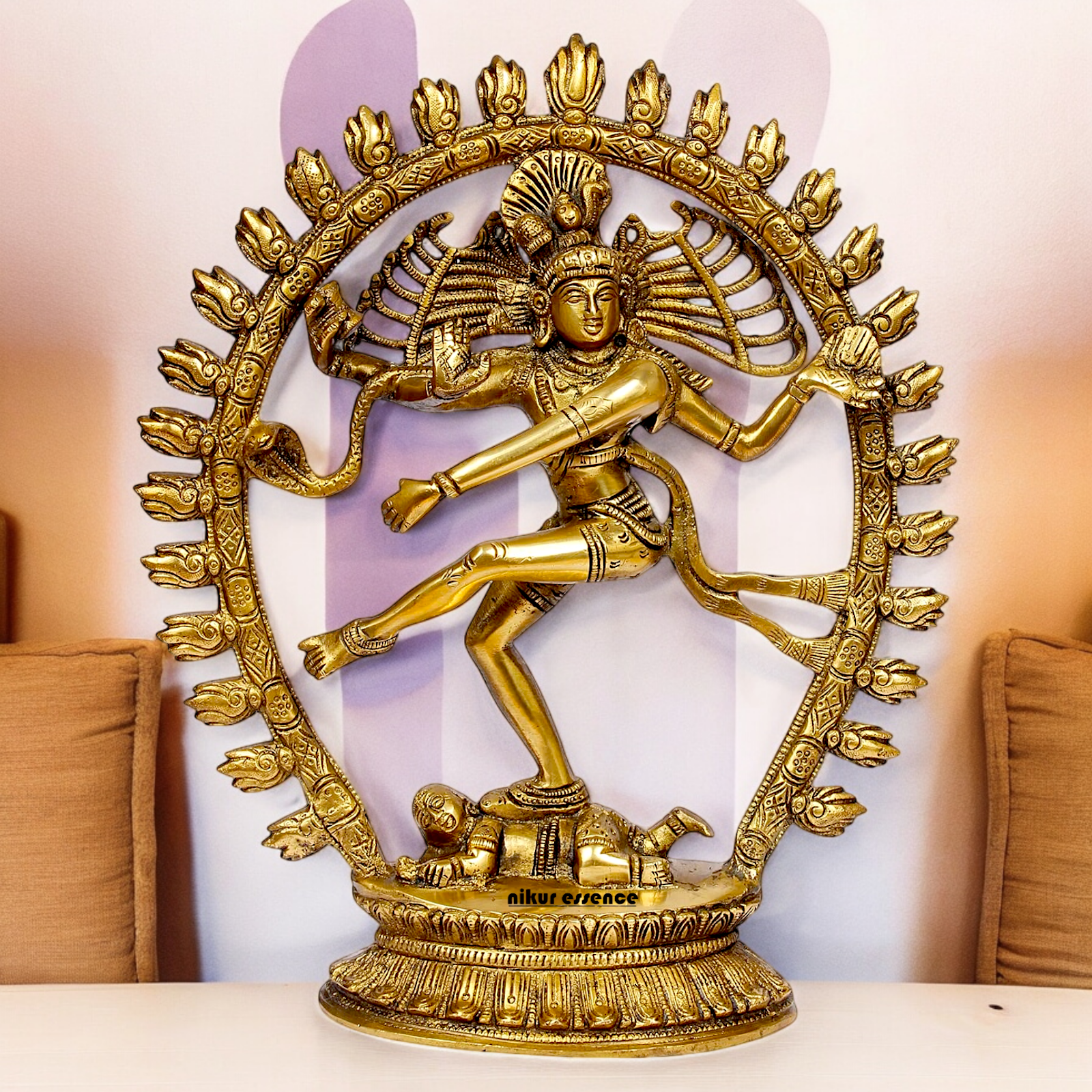 Solid Brass Natraja Shiva Dance Idol - 12 inches Idols Nikuressence