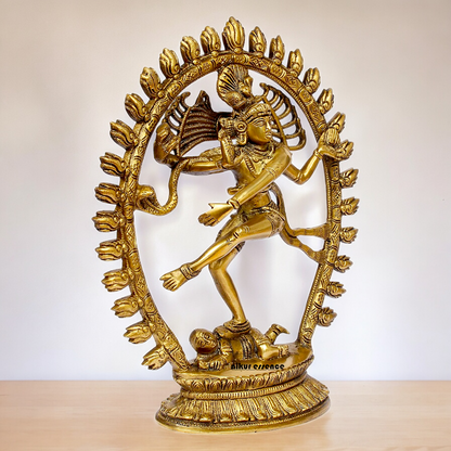 Solid Brass Natraja Shiva Dance Idol - 12 inches Idols Nikuressence