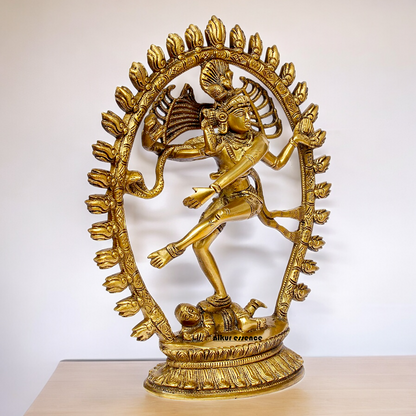 Solid Brass Natraja Shiva Dance Idol - 12 inches Idols Nikuressence