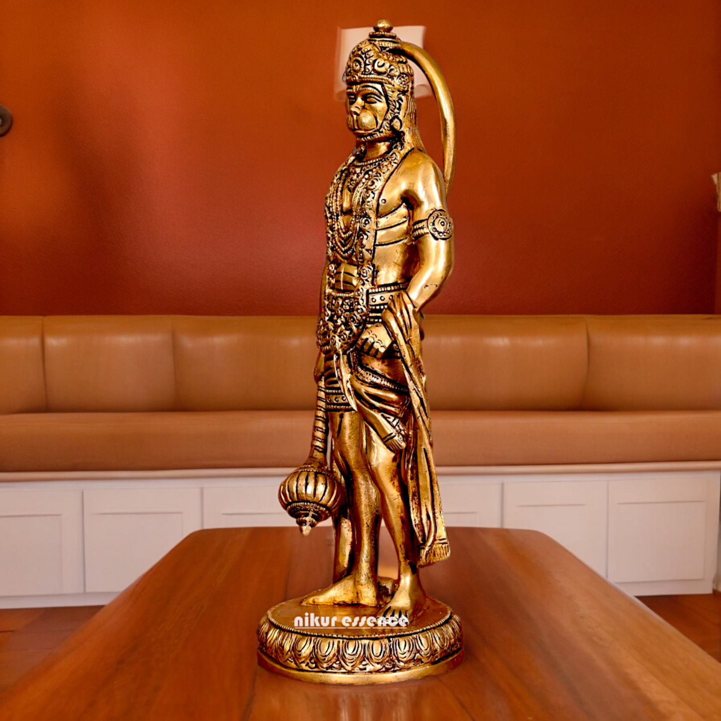 Solid Brass Hanuman Standing Idol - 10 Inch