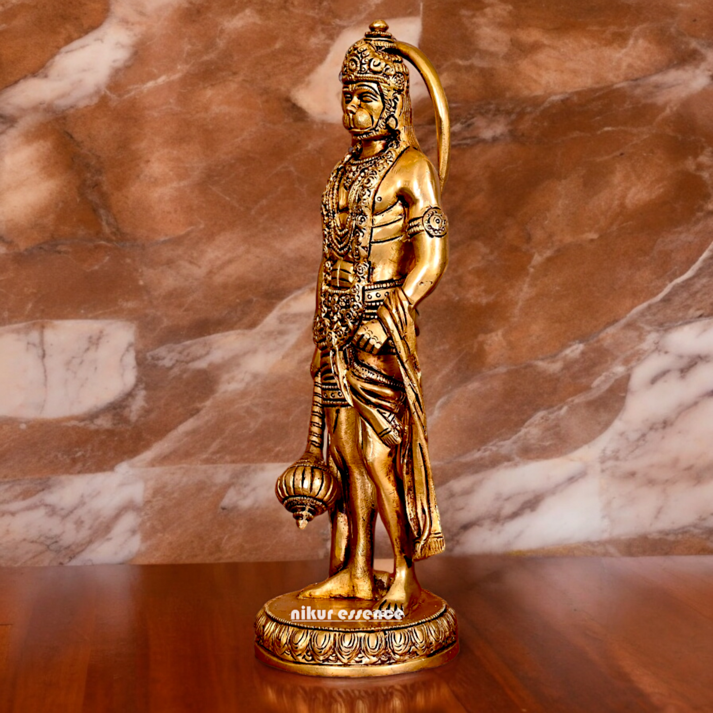 Solid Brass Hanuman Standing Idol - 10 Inch