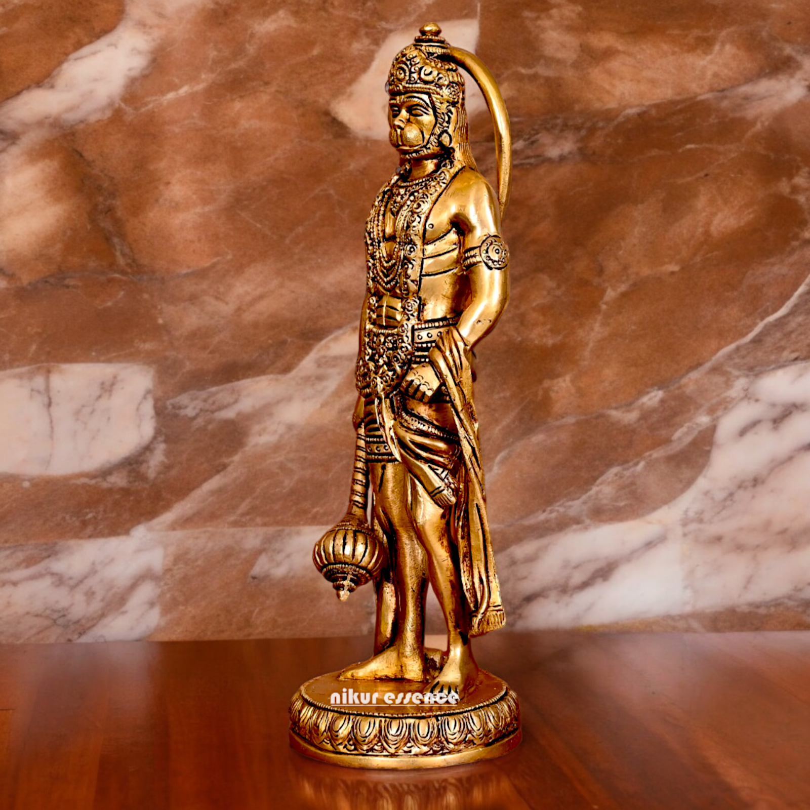 Solid Brass Hanuman Standing Idol - 10 Inch