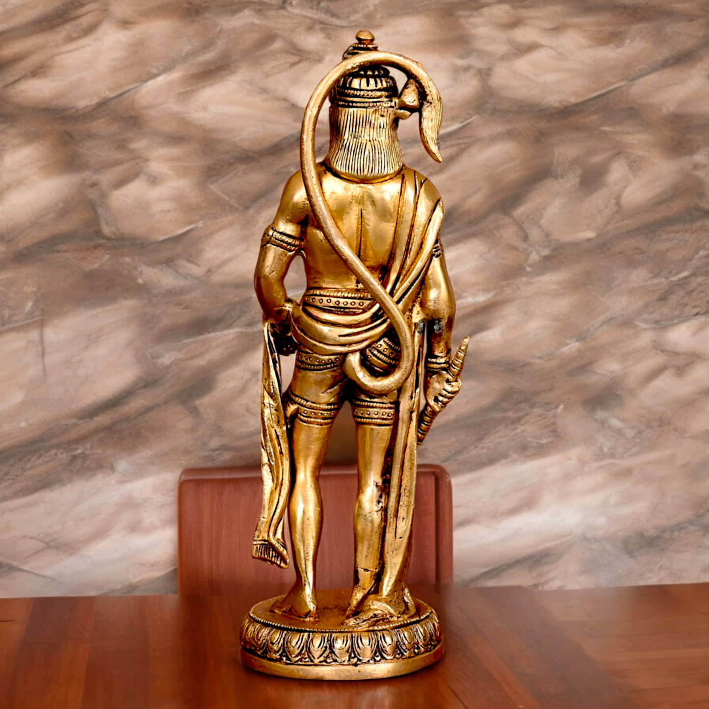 Solid Brass Hanuman Standing Idol - 10 Inch