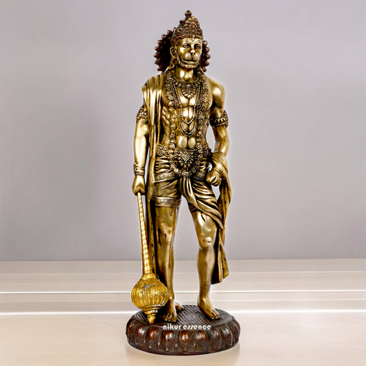 Buy online Solid Brass Hanuman stand Idol - 7 Inch height