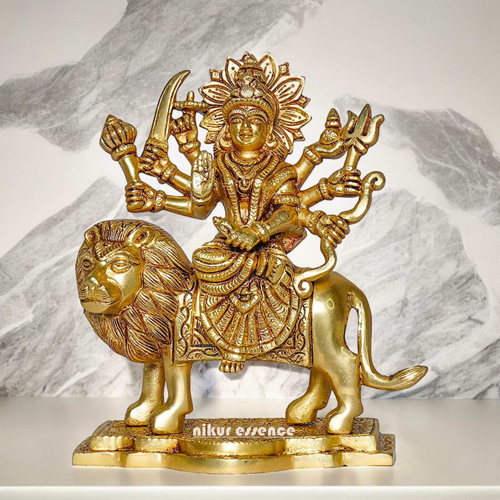 Buy Solid brass Durga maa Idol - 19.558 cm