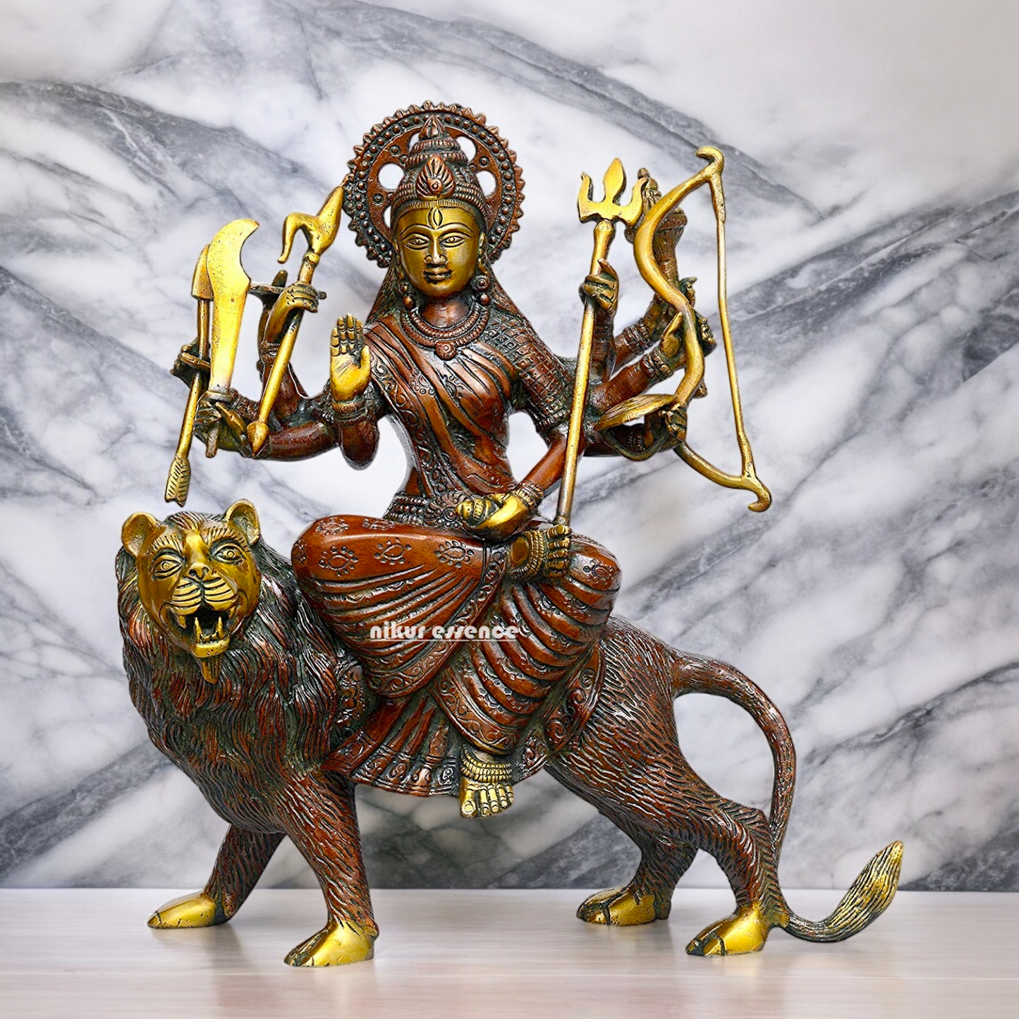 Shop Brass Durga Sherawali Maa idol - 11.5 inches