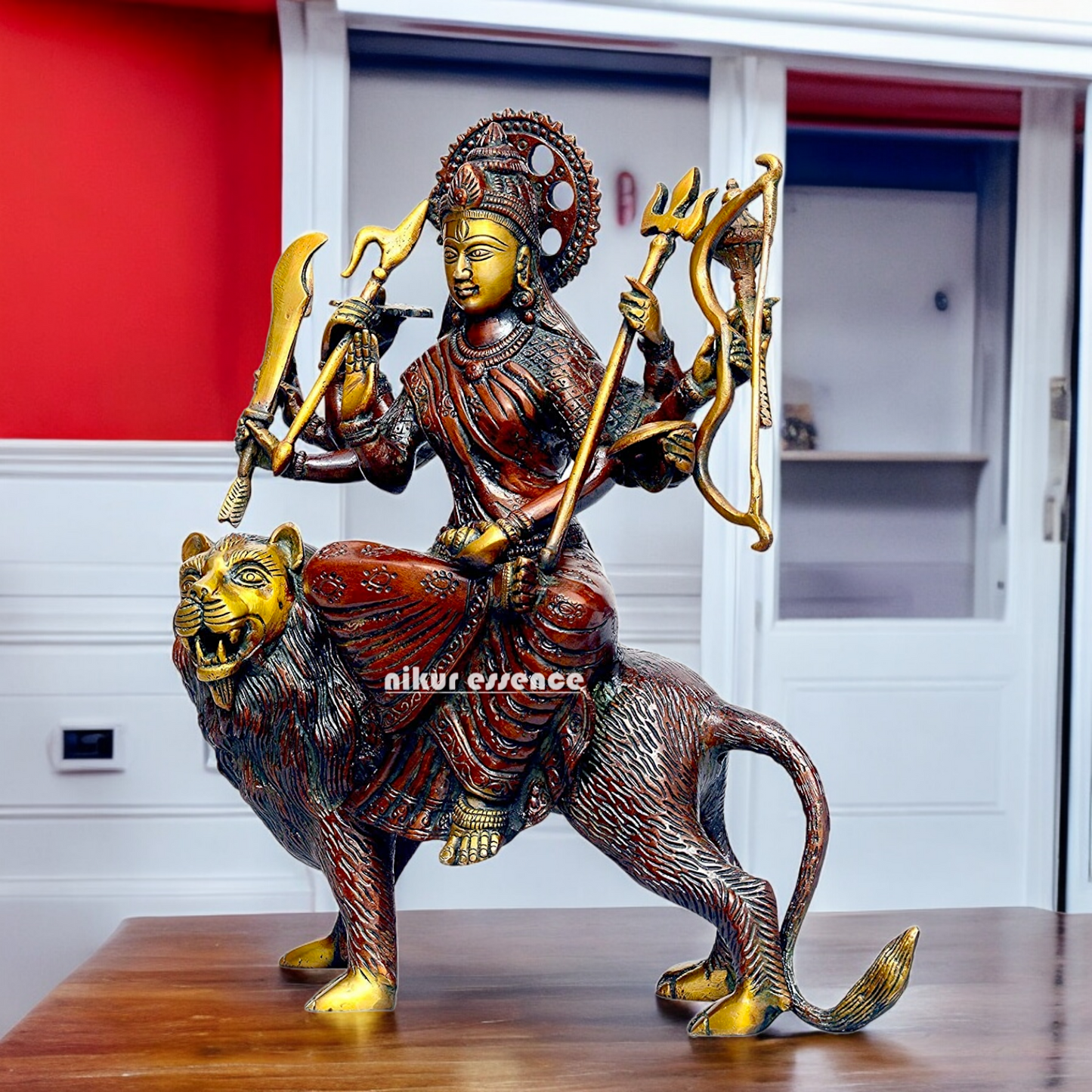 Shop Brass Durga Sherawali Maa idol - 11.5 inches