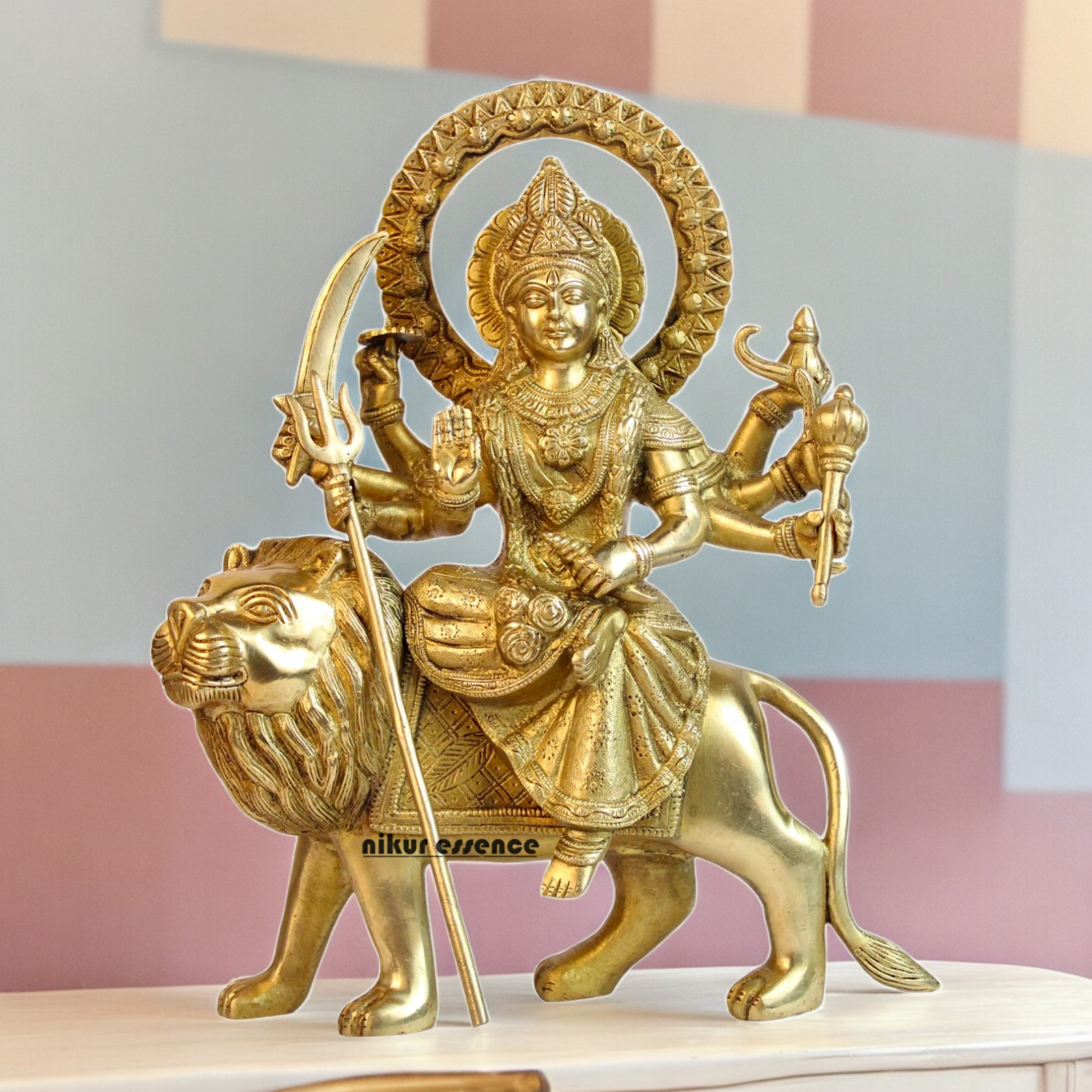 Solid Durga Sherawali Maa idol - 12 inches