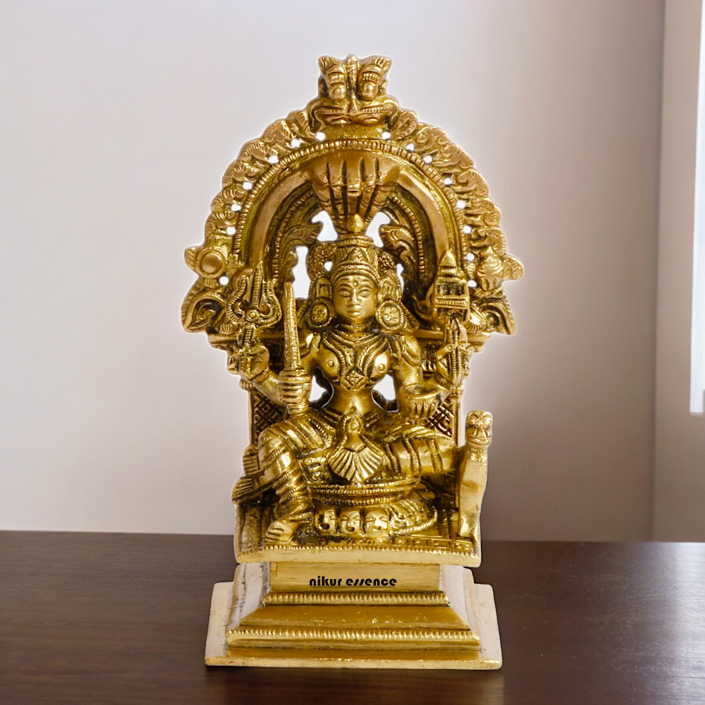 Pure Brass Goddess Mariamman Statue - 14 cm Idols Nikuressence