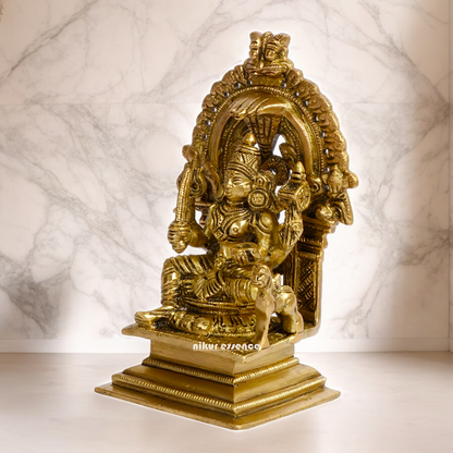 Pure Brass Goddess Mariamman Statue - 14 cm Idols Nikuressence