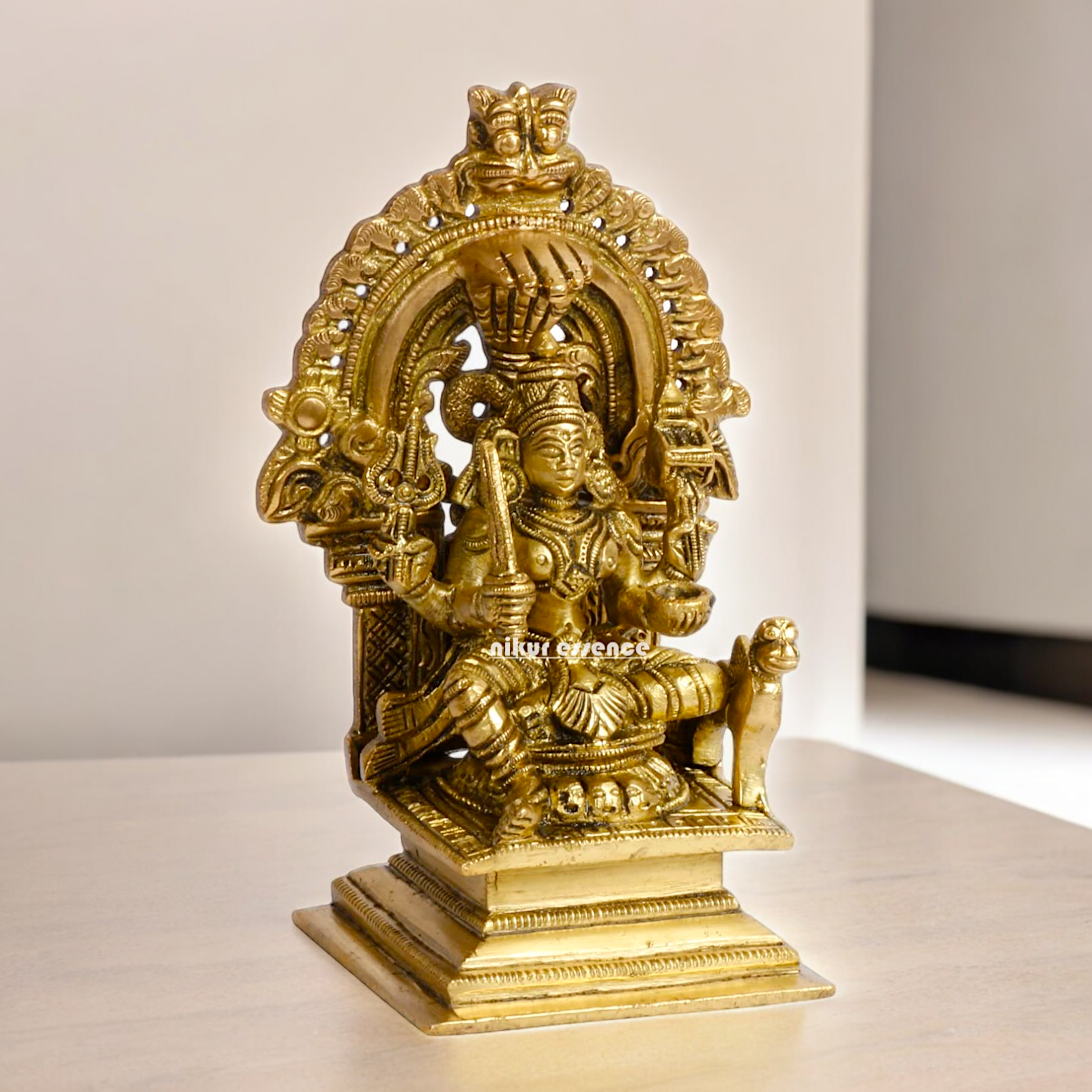 Pure Brass Goddess Mariamman Statue - 14 cm Idols Nikuressence