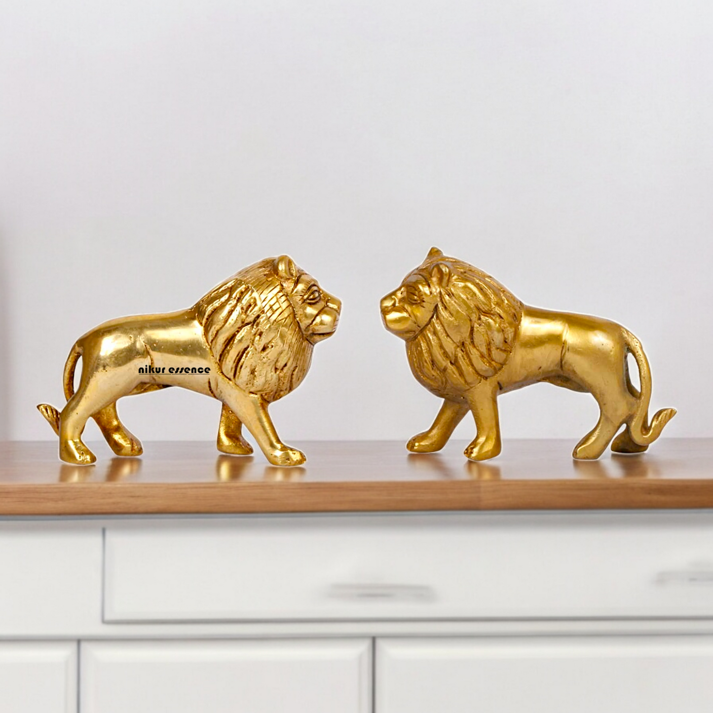 Online Brass 2 Pair Lion Idol - 4 inches Idols Nikuressence