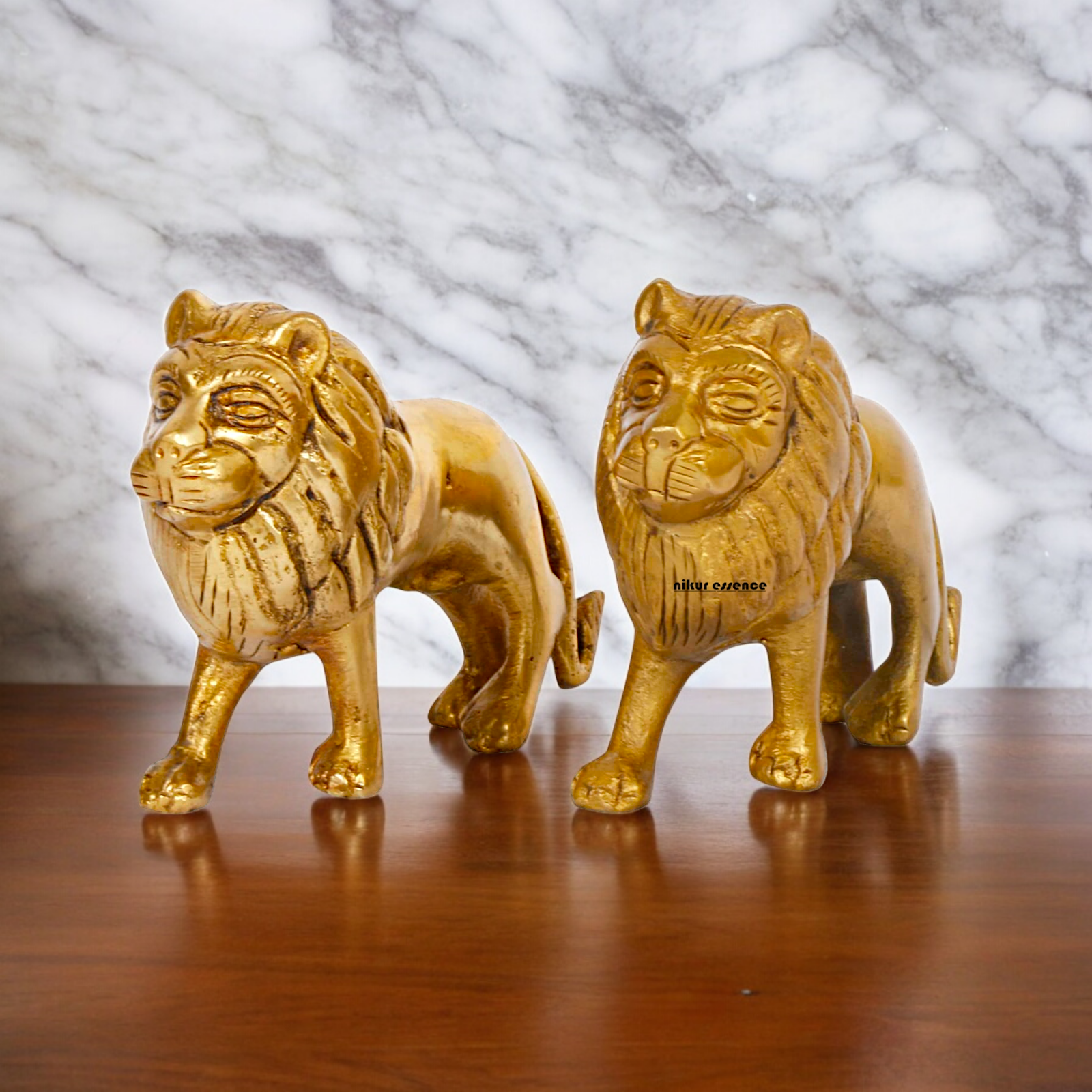 Online Brass 2 Pair Lion Idol - 4 inches Idols Nikuressence