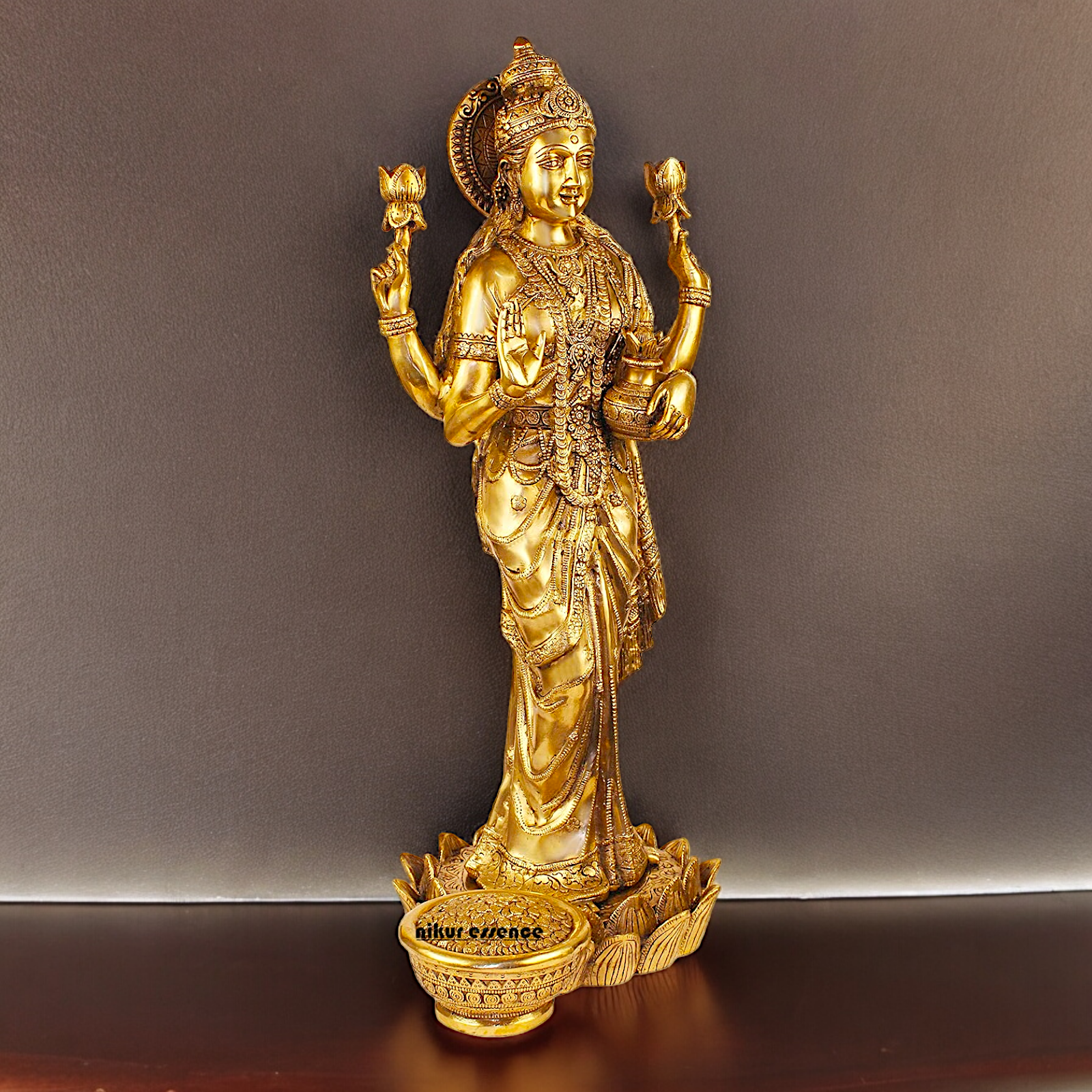 Solid Brass Maha Lakshmi Standing Idol - 25 inches