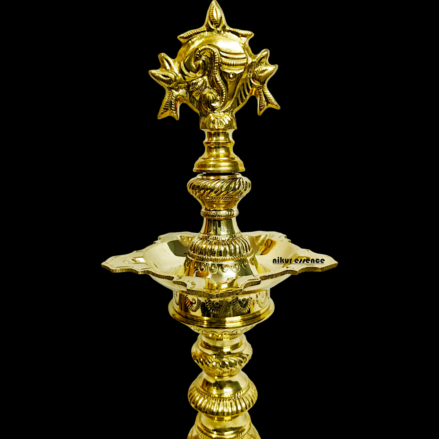 Shop Brass Chakra Five Face Diya - 14.58 inches