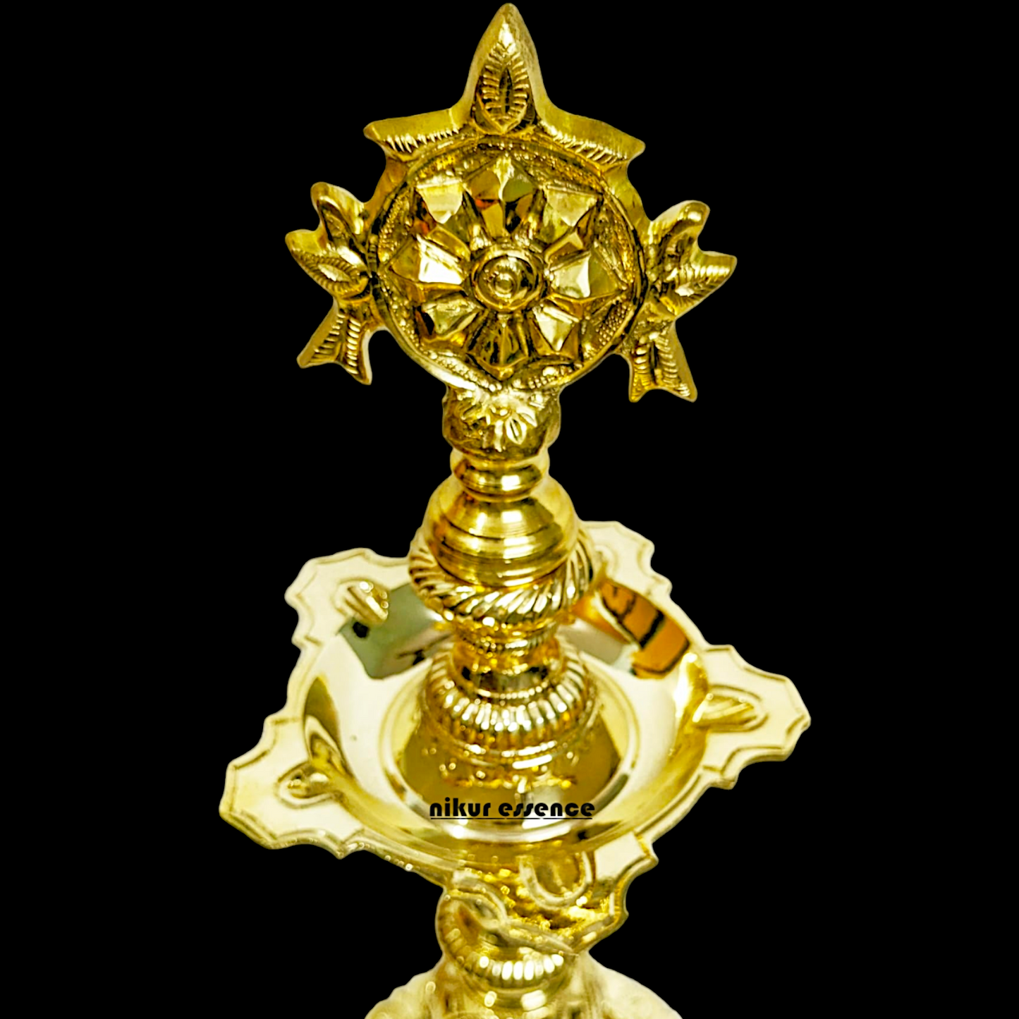 Shop Brass Chakra Five Face Diya - 14.58 inches