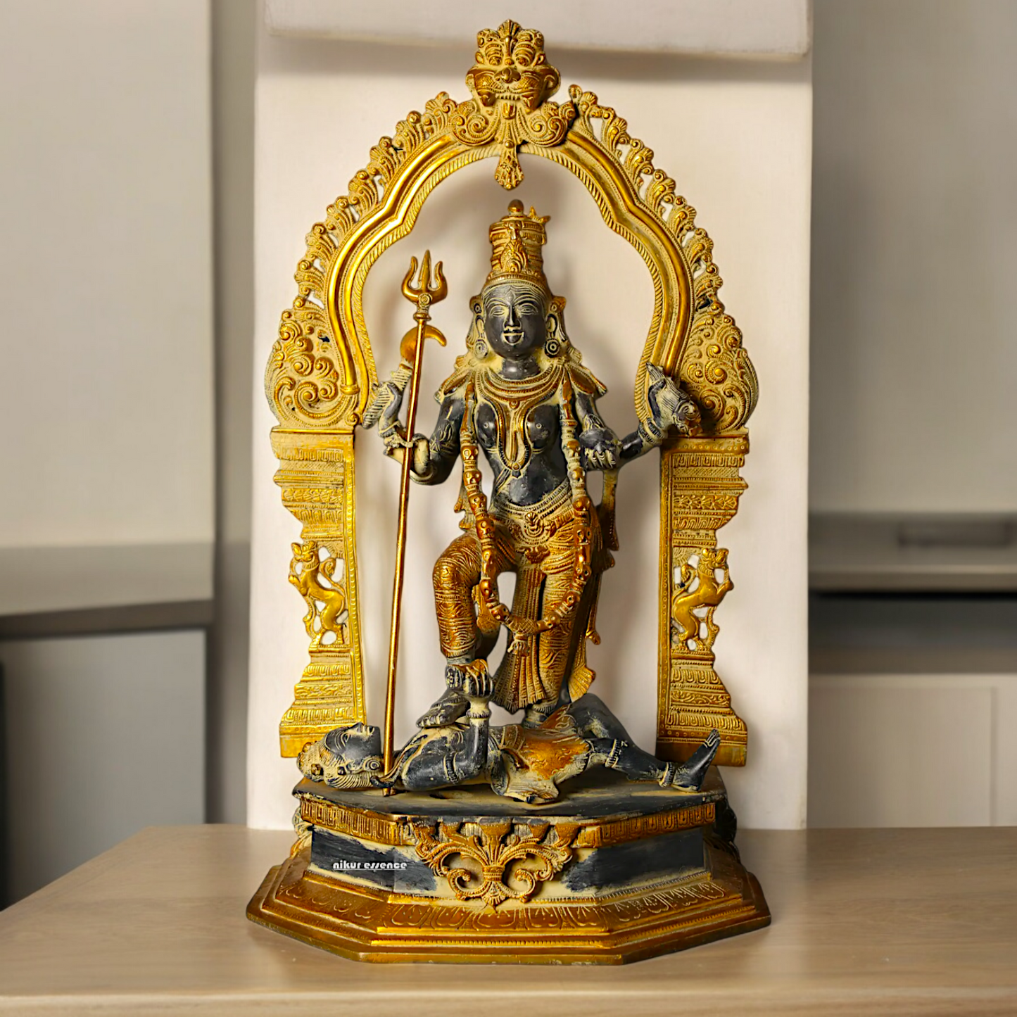 Superfine Brass Black Kali Maa Idol - 21.063 inches