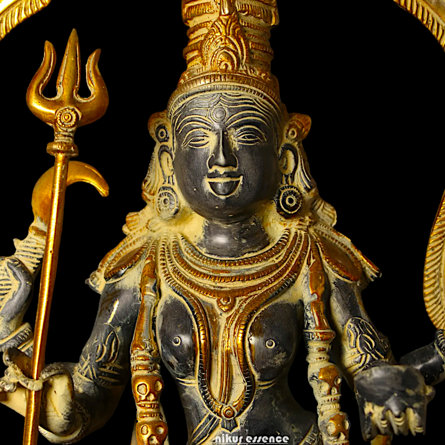 Superfine Brass Black Kali Maa Idol - 21.063 inches