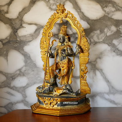 Superfine Brass Black Kali Maa Idol - 21.063 inches